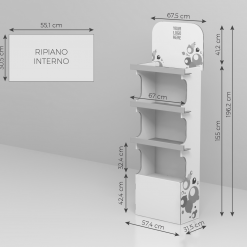 NOWA - Espositore da terra con 4 ripiani - immagine 3