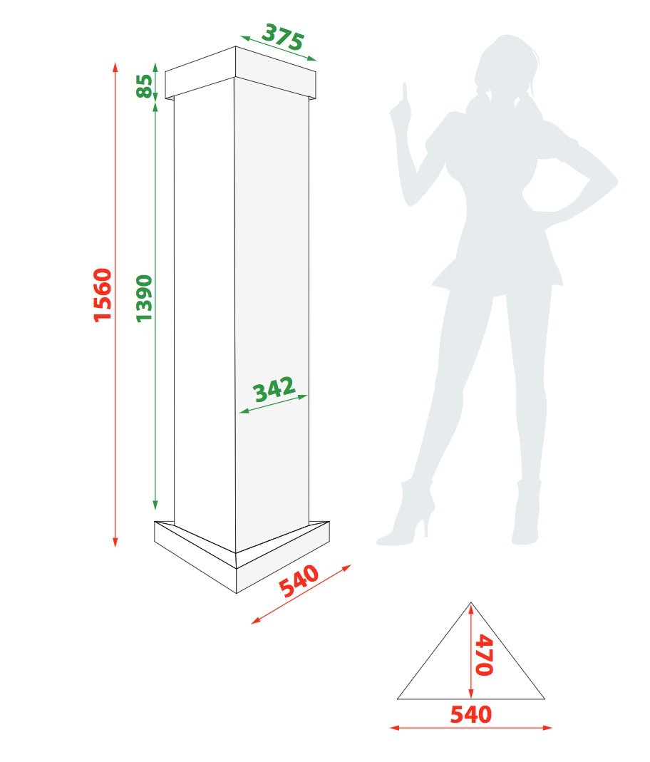 KAEDE - Totem triangolare con coperchio - immagine 5