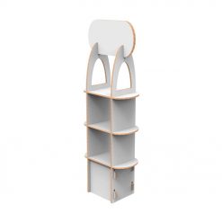 CLIX SMALL - Espositore da terra in cartone Nidoboard da 16mm con 3 ripiani