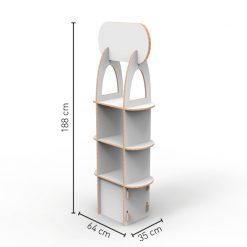 CLIX SMALL - Espositore da terra in cartone Nidoboard da 16mm con 3 ripiani - immagine 4